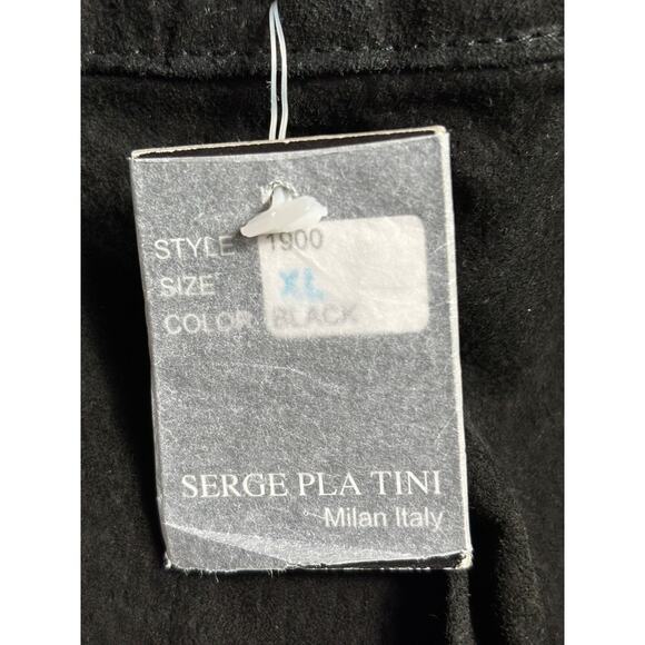 Serge Platini Milan Italy Genuine Leather Pencil Midi Skirt Womens XL Black - Picture 4 of 8